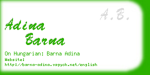 adina barna business card